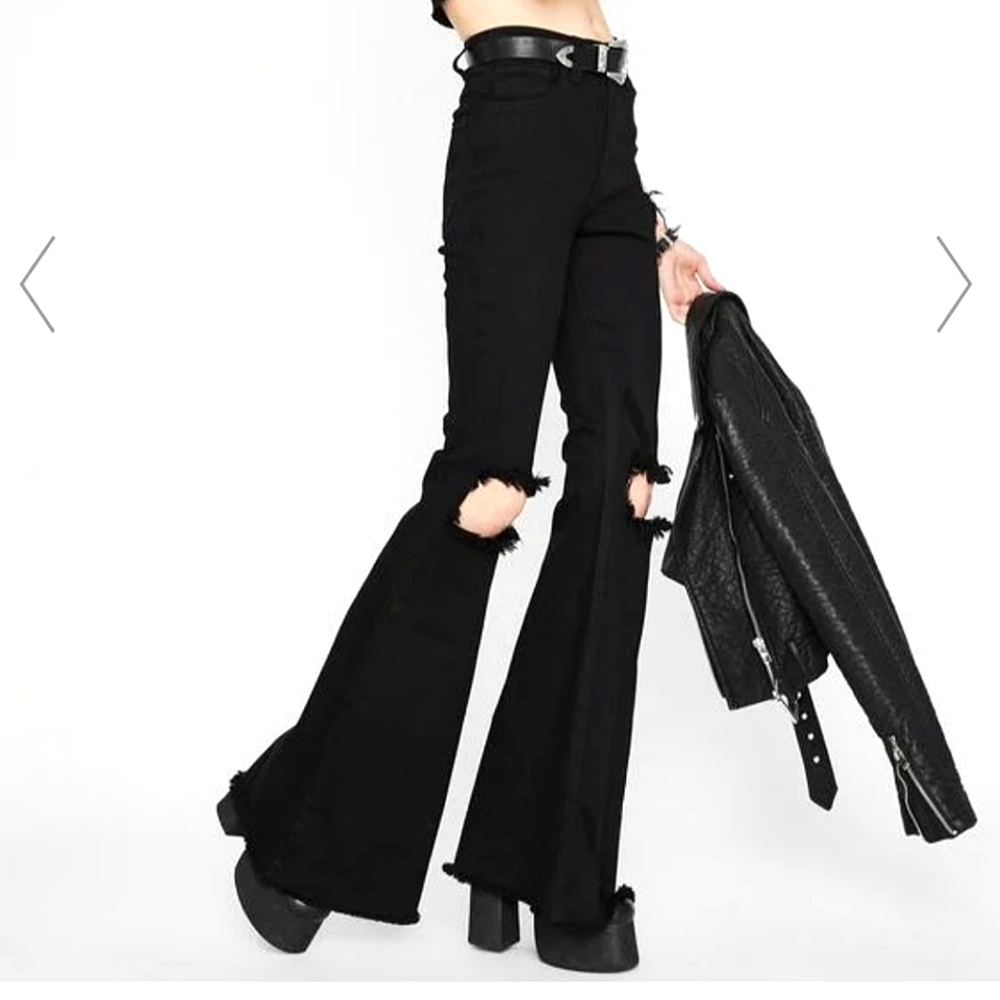 KICK ROCKS DISTRESSED FLARES - Picture 2 of 3
